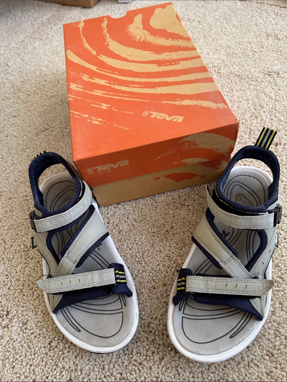 Teva women Gray and Navy Hook-and-Loop Sport Sandals